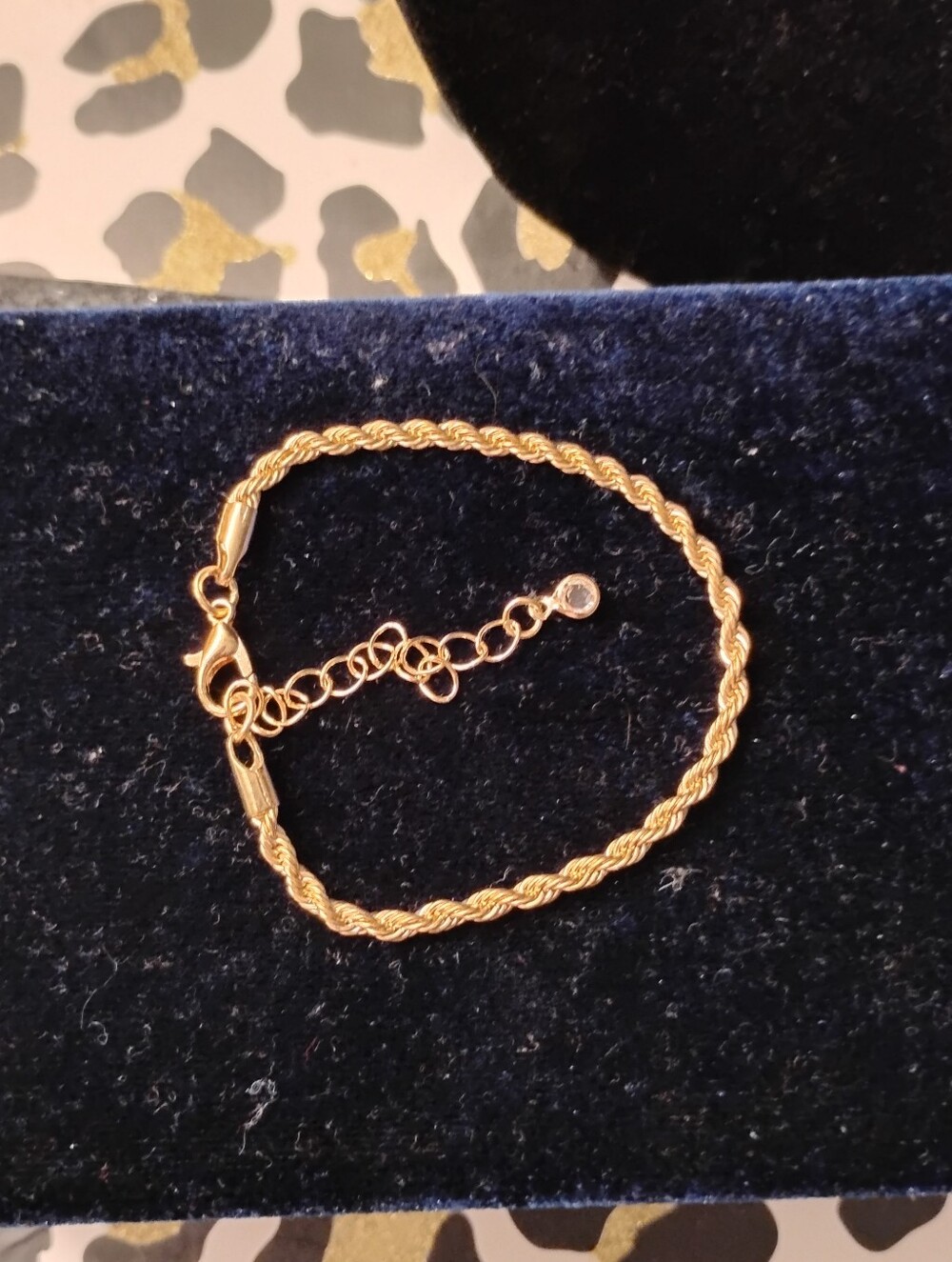 Gold Rope Chain Bracelet with Adjustable Clasp